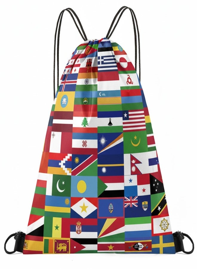 Zeptrix World Cup Drawstring Bag 2026 Soccer Merchandise,International Flags Football Decorations Accessories Great Gifts for Fans,Multicultural Travel Gym String Bag for World Cup Events, Sports & Daily Use - Image 1
